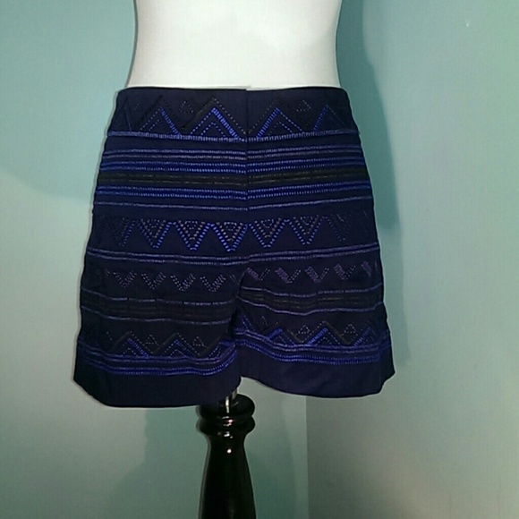 WHITE HOUSE BLACK MARKET Embroidered Ethnic Shorts - Picture 1 of 5